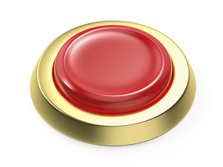 Image showing Red button with golden border