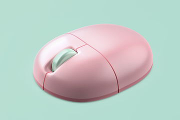 Image showing Simple pink computer mouse