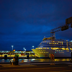 Image showing Ferry ready for loading cars and passengers in Stokholm, Sweden.