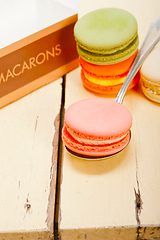 Image showing colorful french macaroons