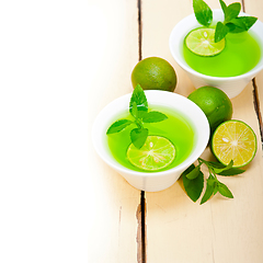 Image showing mint infusion tea tisane with lime