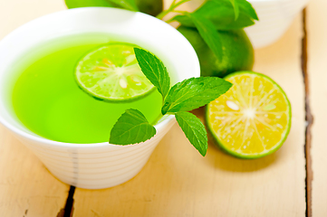 Image showing mint infusion tea tisane with lime