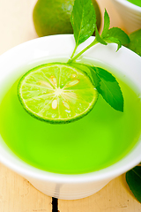 Image showing mint infusion tea tisane with lime