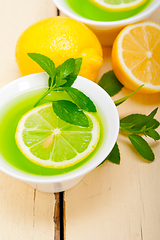 Image showing mint infusion tea tisane with lemon