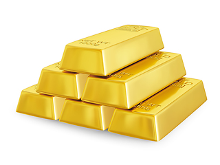 Image showing Gold bars pyramid
