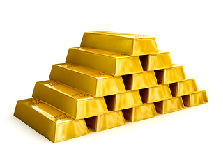 Image showing Gold bars pyramid