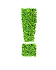 Image showing Grass alphabet exclamation mark