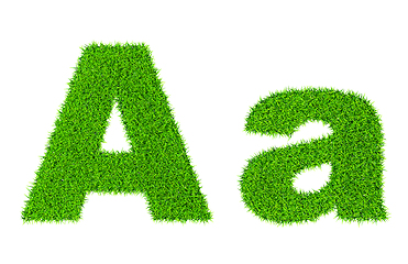 Image showing Grass letter A