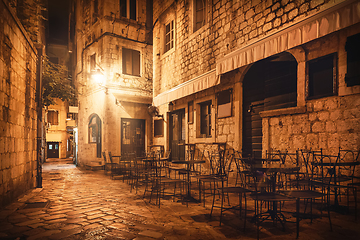 Image showing Street cafe in Kotor