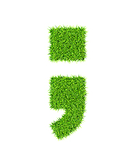 Image showing Grass alphabet semicolon period comma