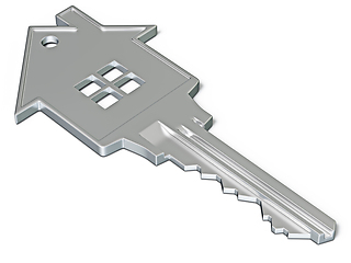 Image showing House shaped key isolated on white