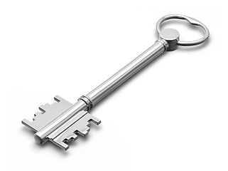 Image showing Metal key on white