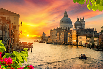 Image showing Sunset over Canal Grande