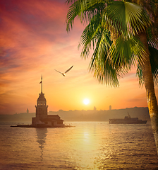 Image showing Sunset over Istanbul