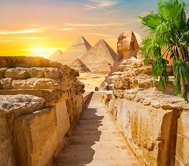 Image showing Sunshine over Giza