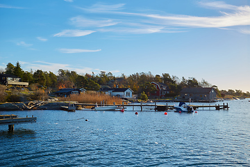 Image showing The fishing boats at Stockholm Archipelago, Sweden