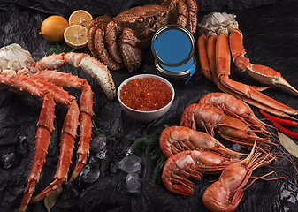 Image showing Set of fresh seafood