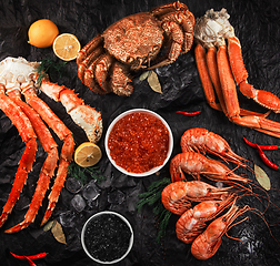 Image showing Set of fresh seafood