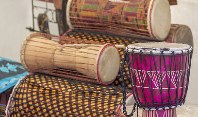 Image showing various african drums