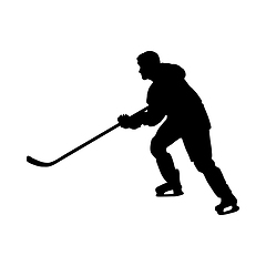 Image showing Hockey Player Silhouette