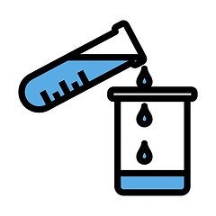 Image showing Icon Of Chemistry Beaker Pour Liquid In Flask