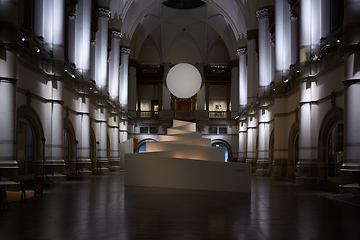 Image showing Stockholm, Sweden - November 6, 2018: Interior of Nordic Museum. It is dedicated to the cultural history and ethnography of Sweden.