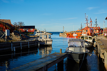 Image showing The fishing boats at Stockholm Archipelago, Sweden