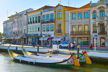 Image showing   Traditional Moliceiro boats Aveiro, Portugal