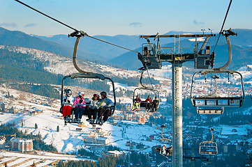 Image showing Lift at Ski resort 