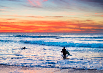 Image showing Surfing on Portugal coast