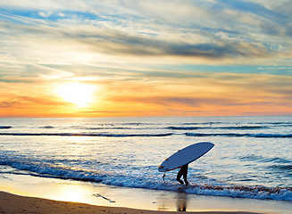 Image showing Paddle surfing, Portugal