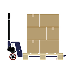 Image showing Hand Hydraulic Pallet Truc With Boxes Icon