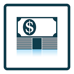 Image showing Banknote On Top Of Money Stack Icon