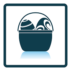 Image showing Easter Basket With Eggs Icon