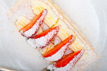 Image showing napoleon strawberry cake dessert