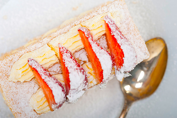 Image showing napoleon strawberry cake dessert