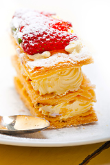 Image showing napoleon strawberry cake dessert