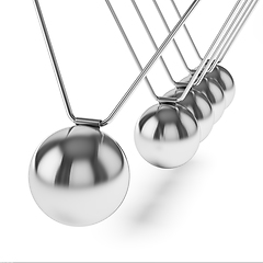 Image showing Action sequrence concept background - Newton's cradle executive