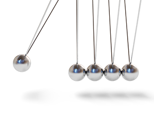 Image showing Action sequrence concept Newton's cradle executive