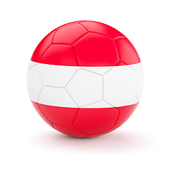 Image showing Soccer football ball with Austria flag