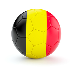 Image showing Soccer football ball with Belgium flag