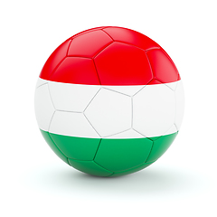 Image showing Soccer football ball with Hungary flag