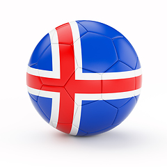 Image showing Soccer football ball with Iceland flag