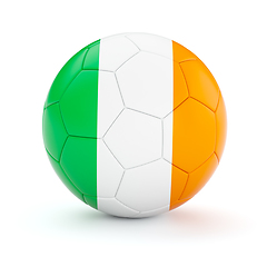 Image showing Soccer football ball with Ireland flag