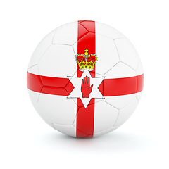 Image showing Soccer football ball with Northern Ireland flag