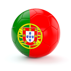 Image showing Soccer football ball with Portugal flag