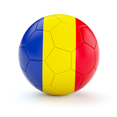 Image showing Soccer football ball with Romania flag