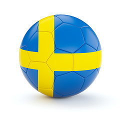 Image showing Soccer football ball with Sweden flag