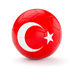 Image showing Soccer football ball with Turkey flag