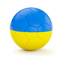 Image showing Soccer football ball with Ukraine flag